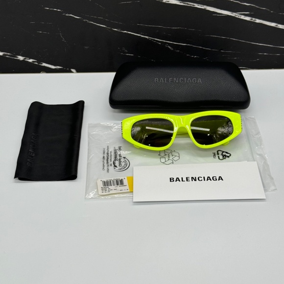 NEW BB0095S 007 BALENCIAGA YELLOW GREY WOMEN CAT EYE BALENCIAGA SUNGLASSES - Picture 10 of 10